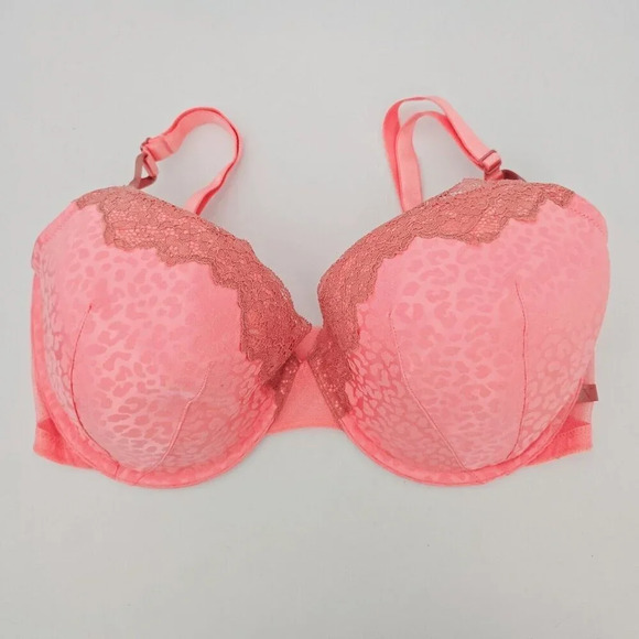 Victoria's Secret Other - Victoria's Secret Leopard Cheetah Pink Lace Underwire Lined Demi Bra 36DDD NEW